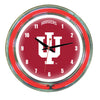 INDIANA NEON WALL CLOCK - 14'' CRIMSON FACE / RED NEON - INDNWC100-14