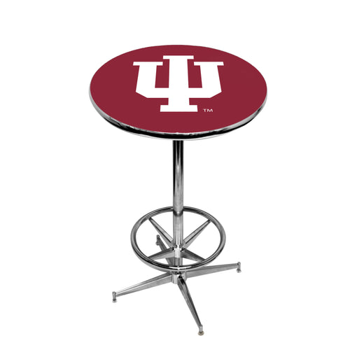 INDIANA CHROME FOOT RING PUB TABLE CRIMSON - INDPTR131