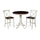 International Concepts K12-36RT-6B-32 36 in. Round Pedestal Gathering Height Table With 2 X-Back Counter Height Stools -3 Piece Set - Almond
