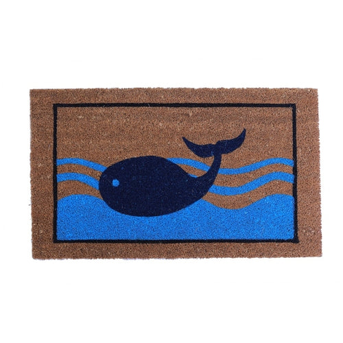 Imports Decor 563PVC Blue Whale Coconut Husk Mat