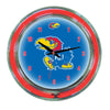 KANSAS NEON WALL CLOCK - 14'' BLUE FACE / RED NEON - KANNWC100-14