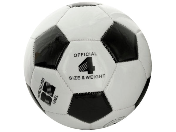 Kole Imports OT494-2 Size 4 Black & White Glossy Soccer Ball - Pack of 2
