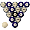 KANSAS STATE SCHOOL COLOR NUMBERED BILLIARD BALL SET PURPLE SOLID/GRAY STRIPE - KSUBBS100N