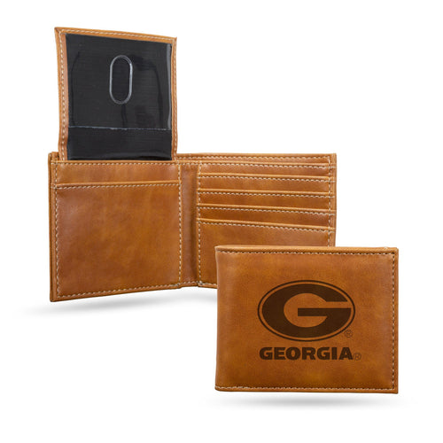 Georgia Bulldogs Wallet Billfold Laser Engraved - Rico Industries