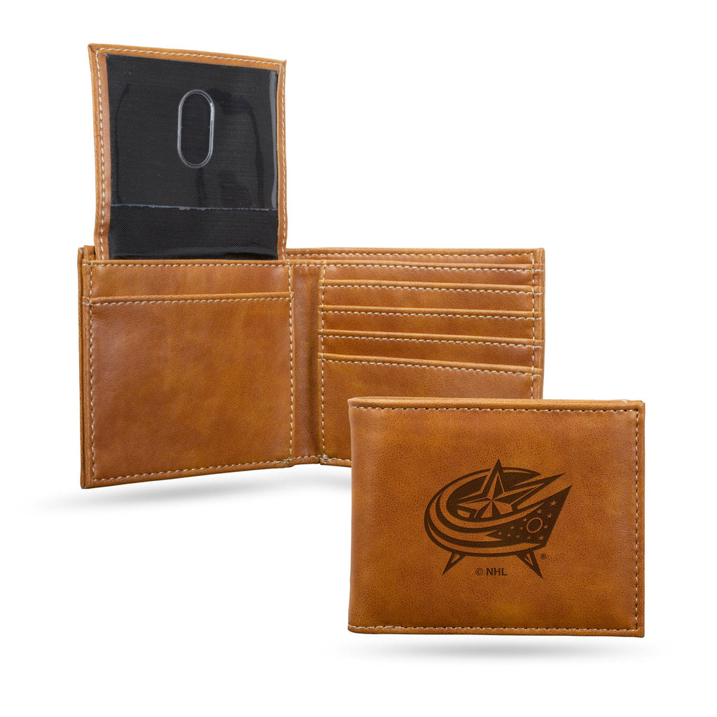 Columbus Blue Jackets Wallet Billfold Laser Engraved - Rico Industries