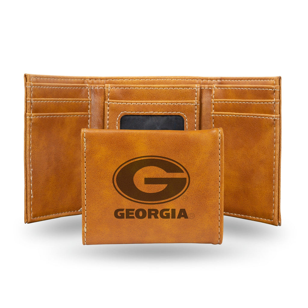 Georgia Bulldogs Wallet Trifold Laser Engraved - Rico Industries