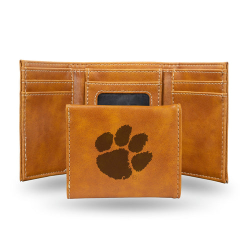 Clemson Tigers Wallet Trifold Laser Engraved - Rico Industries