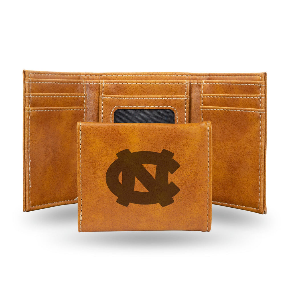 North Carolina Tar Heels Wallet Trifold Laser Engraved - Rico Industries