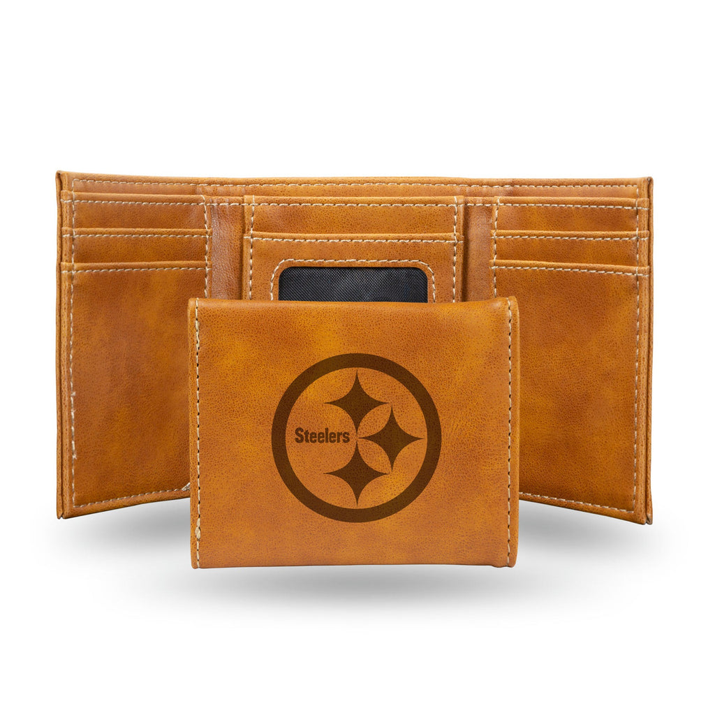 Pittsburgh Steelers Wallet Trifold Laser Engraved - Rico Industries