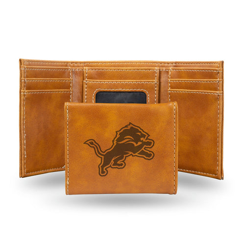 Detroit Lions Wallet Trifold Laser Engraved - Rico Industries