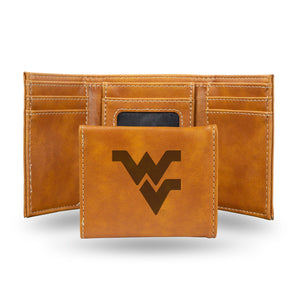 West Virginia Mountaineers Wallet Trifold Laser Engraved - Rico Industries