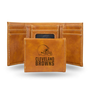Cleveland Browns Wallet Trifold Laser Engraved - Rico Industries