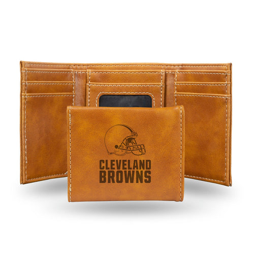 Cleveland Browns Wallet Trifold Laser Engraved - Rico Industries