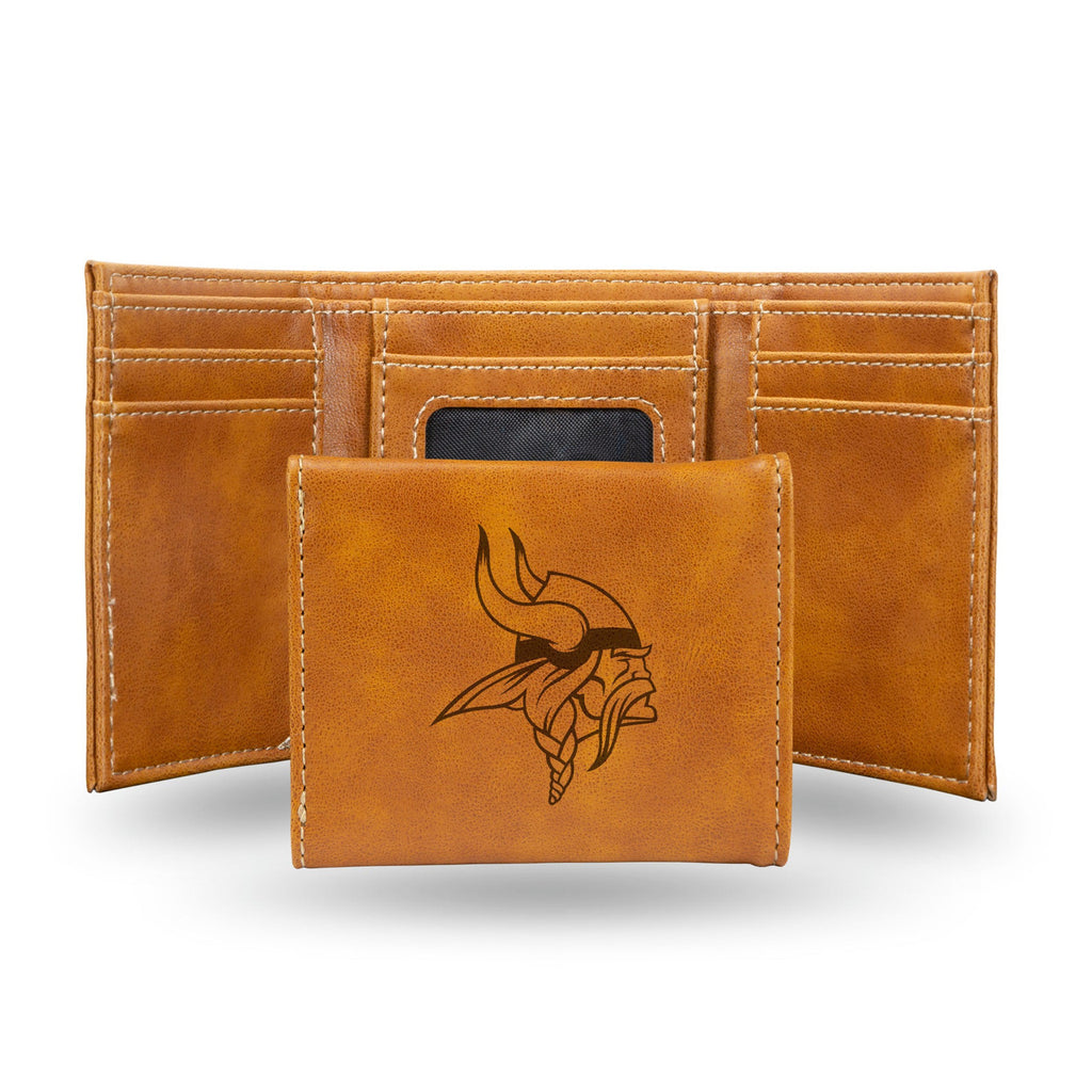 Minnesota Vikings Wallet Trifold Laser Engraved - Rico Industries