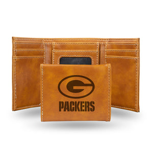 Green Bay Packers Wallet Trifold Laser Engraved - Rico Industries