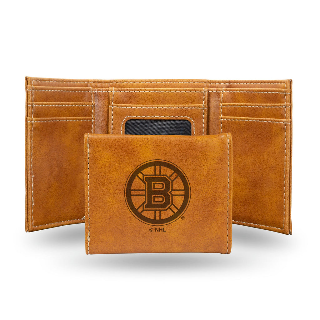 Boston Bruins Wallet Trifold Laser Engraved - Rico Industries