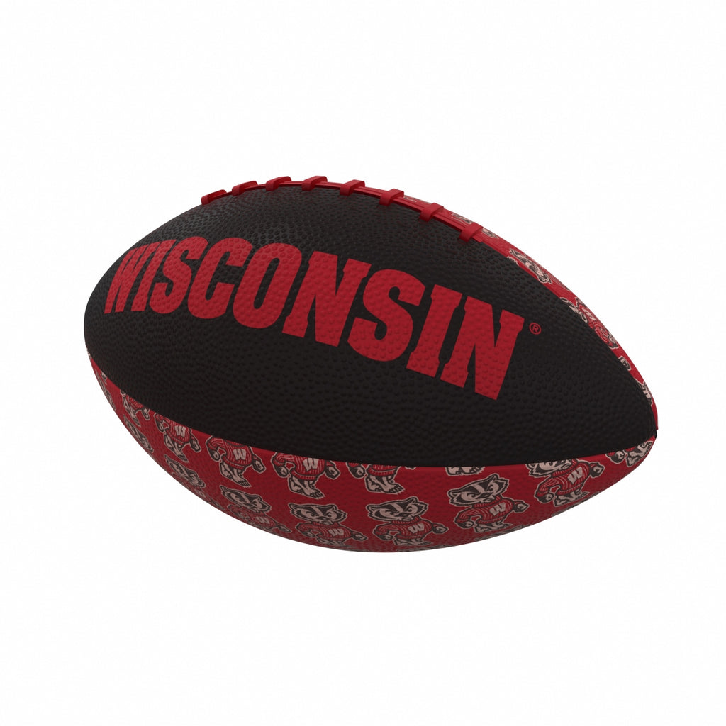 Logo Brands 244-93MR-3 Wisconsin Repeating Mini-Size Rubber Football