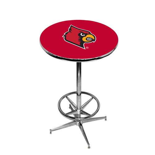 LOUISVILLE CHROME FOOT RING PUB TABLE RED - LOUPTR601