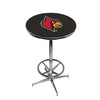 LOUISVILLE CHROME FOOT RING PUB TABLE BLACK - LOUPTR604