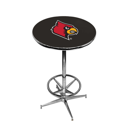 LOUISVILLE CHROME FOOT RING PUB TABLE BLACK - LOUPTR604