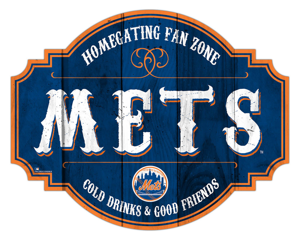 New York Mets Sign Wood 12 Inch Homegating Tavern - Fan Creations