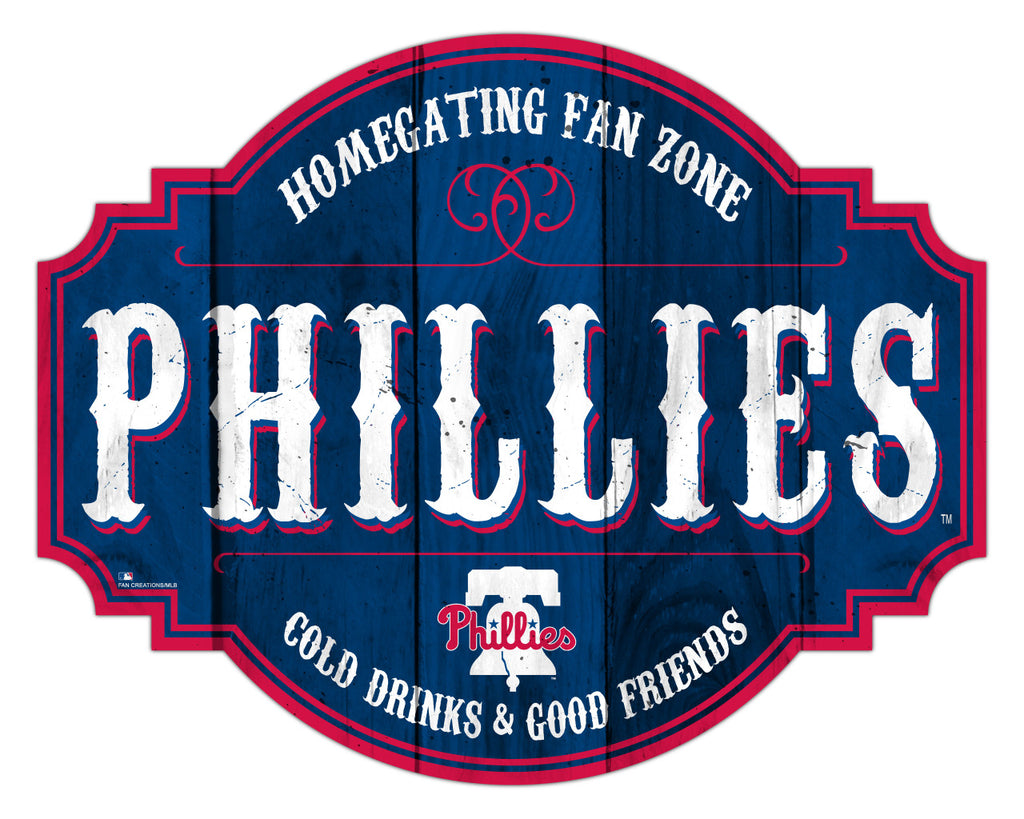 Philadelphia Phillies Sign Wood 12 Inch Homegating Tavern - Fan Creations