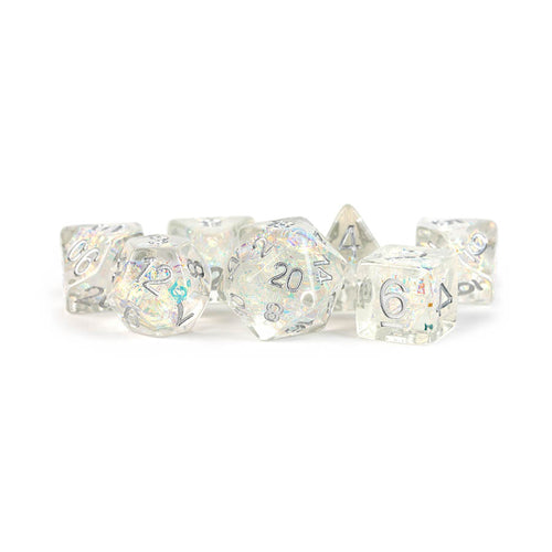 Metallic Dice Games Llc -  7 Count 16Mm Resin Dice Poly Set: Rainbow Frost