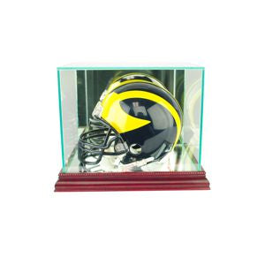 Mini Football Helmet Display Case with Cherry Moulding