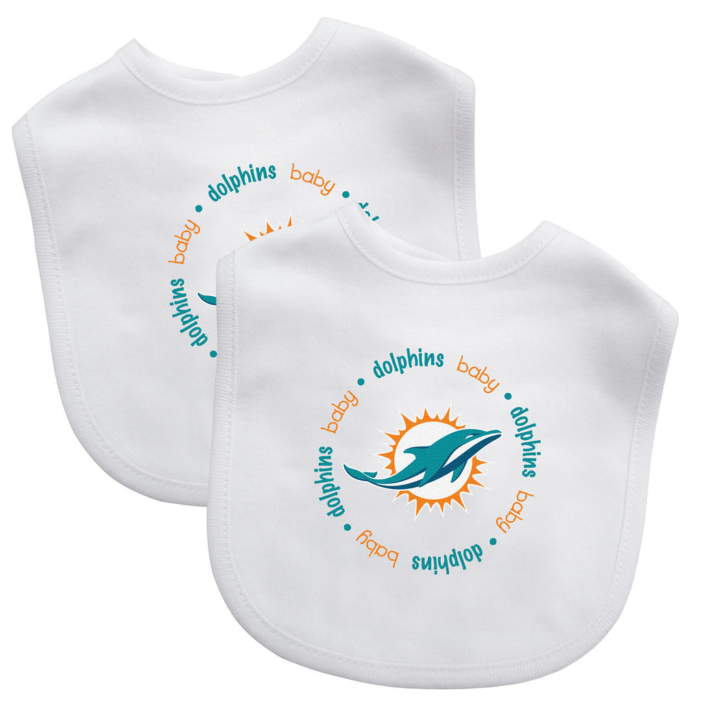 Miami Dolphins Baby Bib 2 Pack - Masterpieces Puzzle Company
