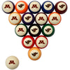 MINNESOTA STANDARD COLOR NUMBERED BILLIARD BALL SET STANDARD COLOR BILLIARD BALL SET - MINBBSSTD