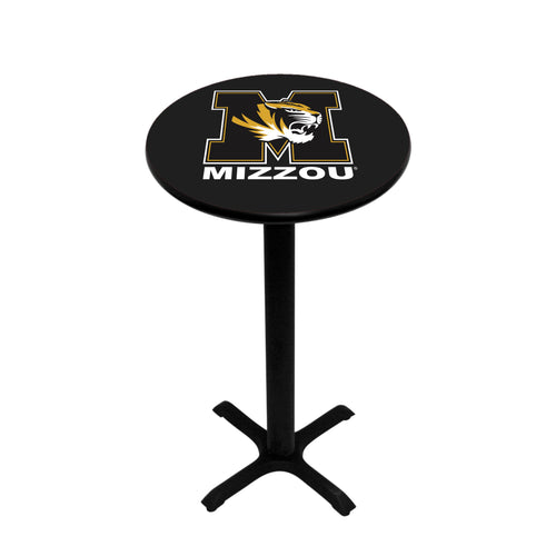 MIZZOU PEDESTAL PUB TABLE BLACK - MIZPTB134