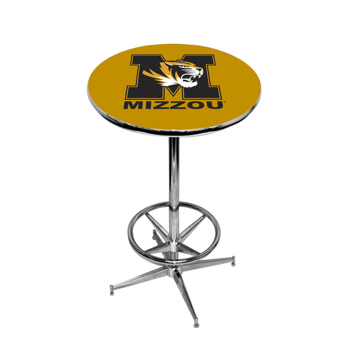 MIZZOU CHROME FOOT RING PUB TABLE GOLD - MIZPTR141