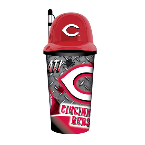 Cincinnati Reds Helmet Cup 32oz Plastic with Straw - Mojo Licensing