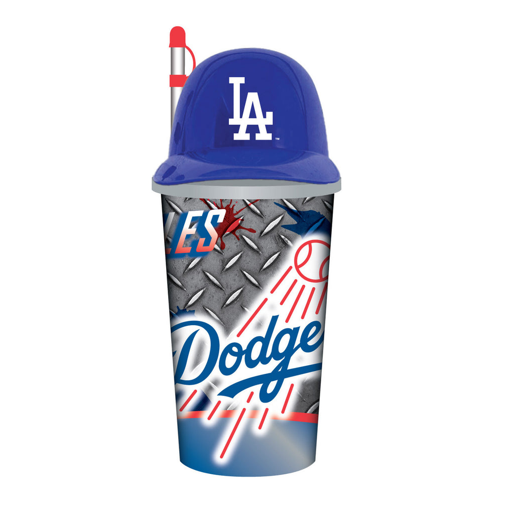 Los Angeles Dodgers Helmet Cup 32oz Plastic with Straw - Mojo Licensing