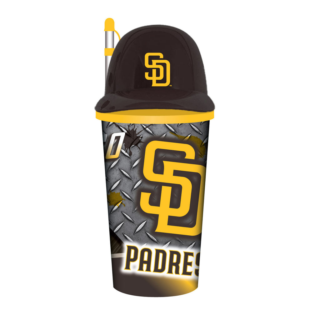San Diego Padres Helmet Cup 32oz Plastic with Straw - Mojo Licensing