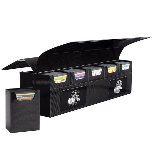 Monster Binder -  Monster Magnetic Deck Boxes: Deca 10-Deck Box With Removable Compartments: Black