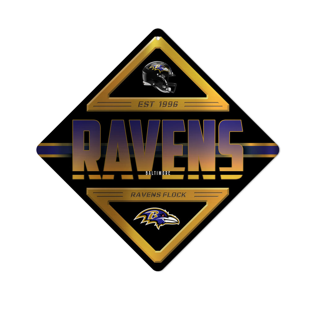 Baltimore Ravens Sign Metal Diamond Shape - Rico Industries