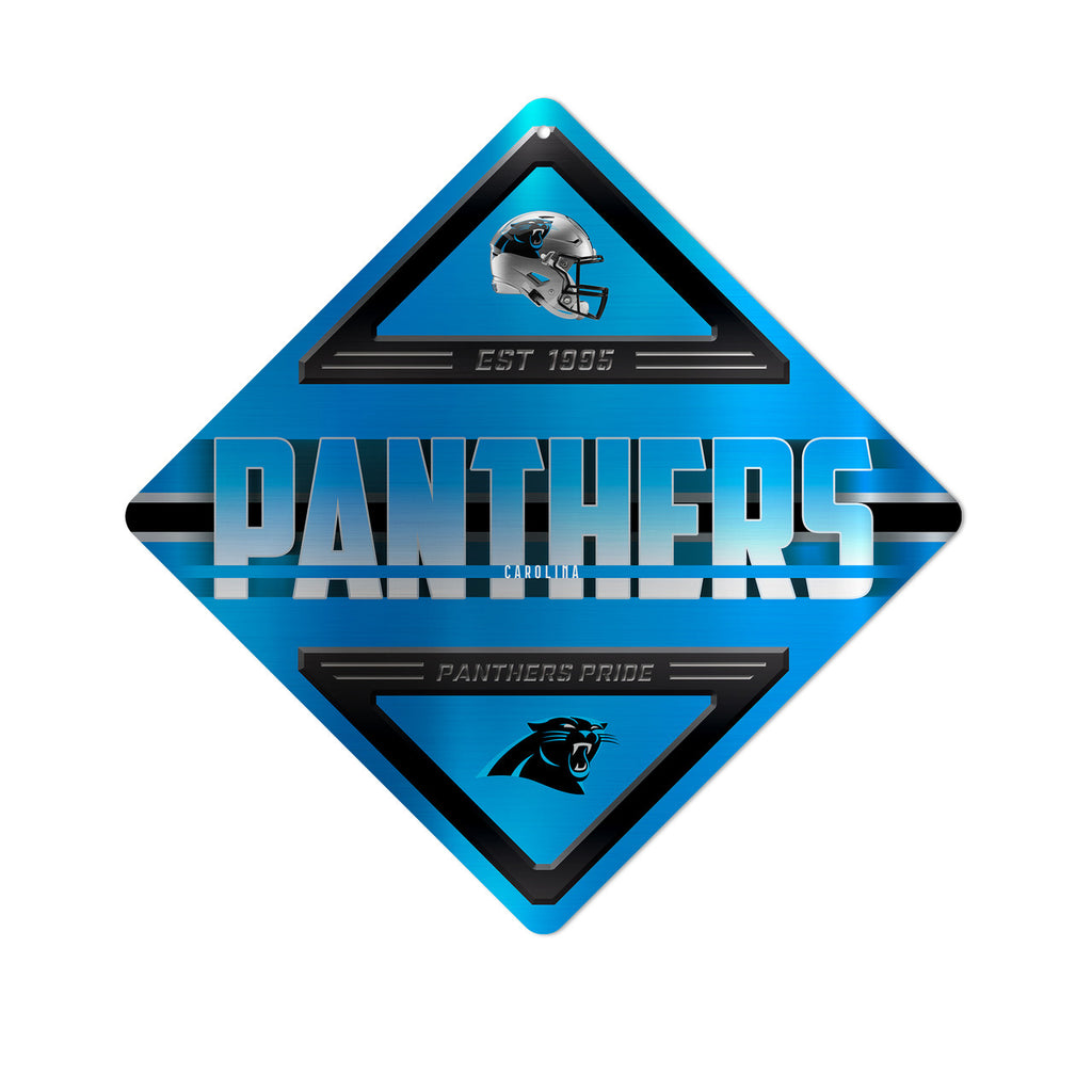 Carolina Panthers Sign Metal Diamond Shape - 4