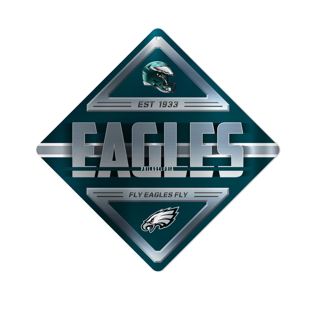 Philadelphia Eagles Sign Metal Diamond Shape - Rico Industries