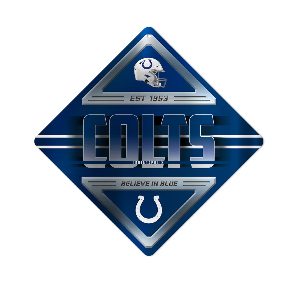 Indianapolis Colts Sign Metal Diamond Shape - Rico Industries