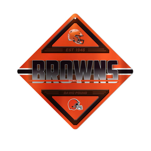 Cleveland Browns Sign Metal Diamond Shape - Rico Industries