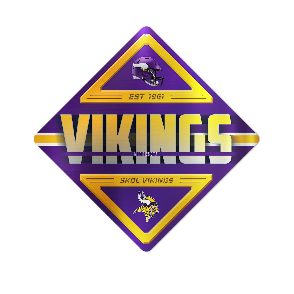 Minnesota Vikings Sign Metal Diamond Shape - Rico Industries