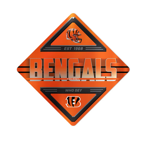 Cincinnati Bengals Sign Metal Diamond Shape - Rico Industries