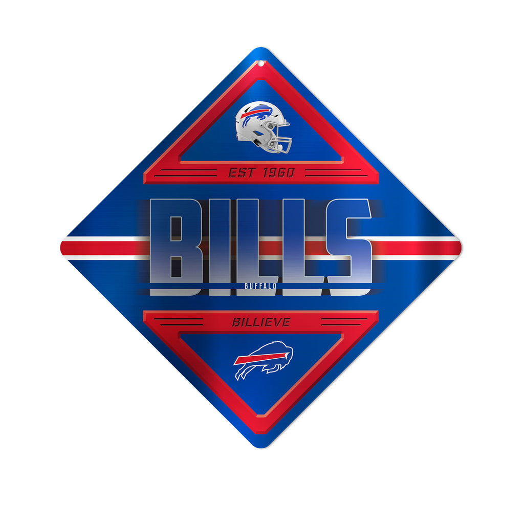 Buffalo Bills Sign Metal Diamond Shape - 4