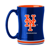 New York Mets Coffee Mug 14oz Sculpted Relief Team Color - Logo Brands