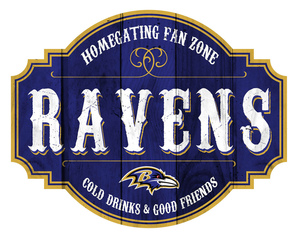 Baltimore Ravens Sign Wood 12 Inch Homegating Tavern - Fan Creations