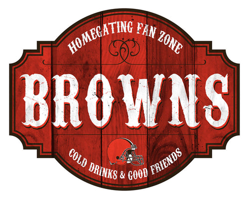 Cleveland Browns Sign Wood 12 Inch Homegating Tavern - Fan Creations