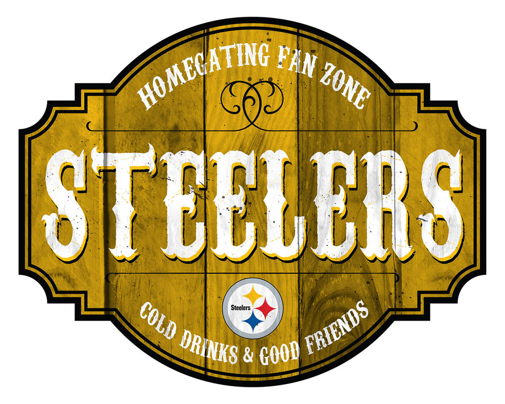 Pittsburgh Steelers Sign Wood 12 Inch Homegating Tavern - Fan Creations