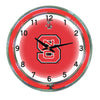 NORTH CAROLINA STATE NEON WALL CLOCK - 18'' RED FACE / RED NEON - NCSNWC100-18