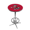 NORTH CAROLINA STATE CHROME FOOT RING PUB TABLE RED - NCSPTR201